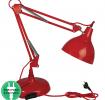 Desk Lamp Red Euro Plug