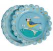 Set Of 8 Blue Tit Design Tea Party Plates