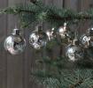 Ten Large Antique Style Silver Led Baubles