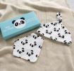 Miko The Panda Organic Cotton Babies Hat And Bib Set