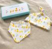 Little Ducks Organic Cotton Babies Hat And Bib Set