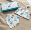 Elephant Party Organic Cotton Babies Hat And Bib Set