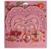 Set Of 72 Pink Heart Paper Doilies