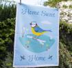 Blue Tit Home Sweet Home Tea Towel