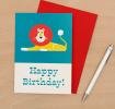 Animal Park Lion Birthday Card