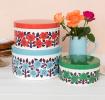 Astrid Flower Round Tins (set Of 3)