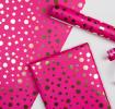 Gold Spot Fuschia Wrapping Paper