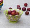 Green Hand Painted Daisy Bowl