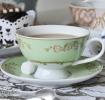 Green Regency Teacup And Saucer