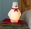 White polar bear night light wearing a red scarf.