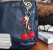 Glittery red cherry keyring 