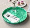 Round enamel trinket tray in green