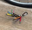 7-in-1 multi-coloured multi-tool with hex keys and screwdriver bits