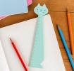 Aqua blue ruler shaped like a sitting cat