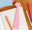 Pink ruler shaped like a sitting cat.