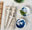  Chopsticks, rests and dipping bowls set - Cat