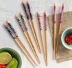 Wooden chopsticks (pack of 5 pairs) - Flowers