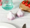 Garlic‑shaped ceramic salt and pepper shakers