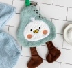 Soft green flannel face cloth in a pear shape design