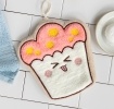 Soft flannel face cloth in a cupcake shape design.