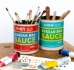 Two colourful Korean BBQ sauce storage tins