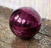 Plum hanging disco ball 20cm ornament with mirrored tiles 