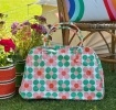 Pink and green daisy weekend bag