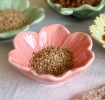 Pink ceramic flower bowl - 9cm