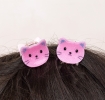 Mini hair claw clips (set of 2) - Pink cats
