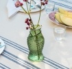 Green glass fish-shaped jug with embossed scales 