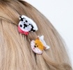 Set of two mini hair claw clips in dog face designs