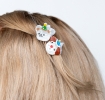 Set of two mini party dogs design hair claw clips