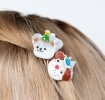 Set of two mini party dogs design hair claw clips