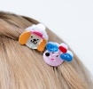 Set of two mini hair claw clips in dog face design