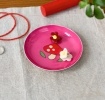 Pink trinket dish with mushroom design