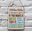 Kitchen Rules Metal Sign