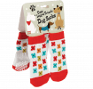 Large Mid Century Poppy Dog Socks