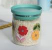 Mid Century Poppy Glass Storage Jar
