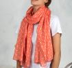 Mosaic Coral Cotton Scarf