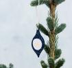 Navy Bauble Wooden Decoration