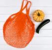 Orange French Style String Shopping Bag