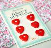 Pack Of 6 Red Heart Buttons