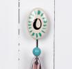 Painted Ceramic Letter Hook O