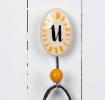 Painted Ceramic Letter Hook U
