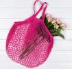 Pink French Style String Shopping Bag