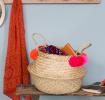 Pink Pom Pom Belly Basket