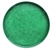 Round enamel trinket tray in dark green