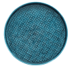 Round enamel trinket tray in blue