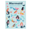 colourful mermaid temporary tattoos with seashells, starfish, and ocean icons print