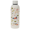 stainless‑steel water bottle decorated with colourful illustrations of playful dogs,